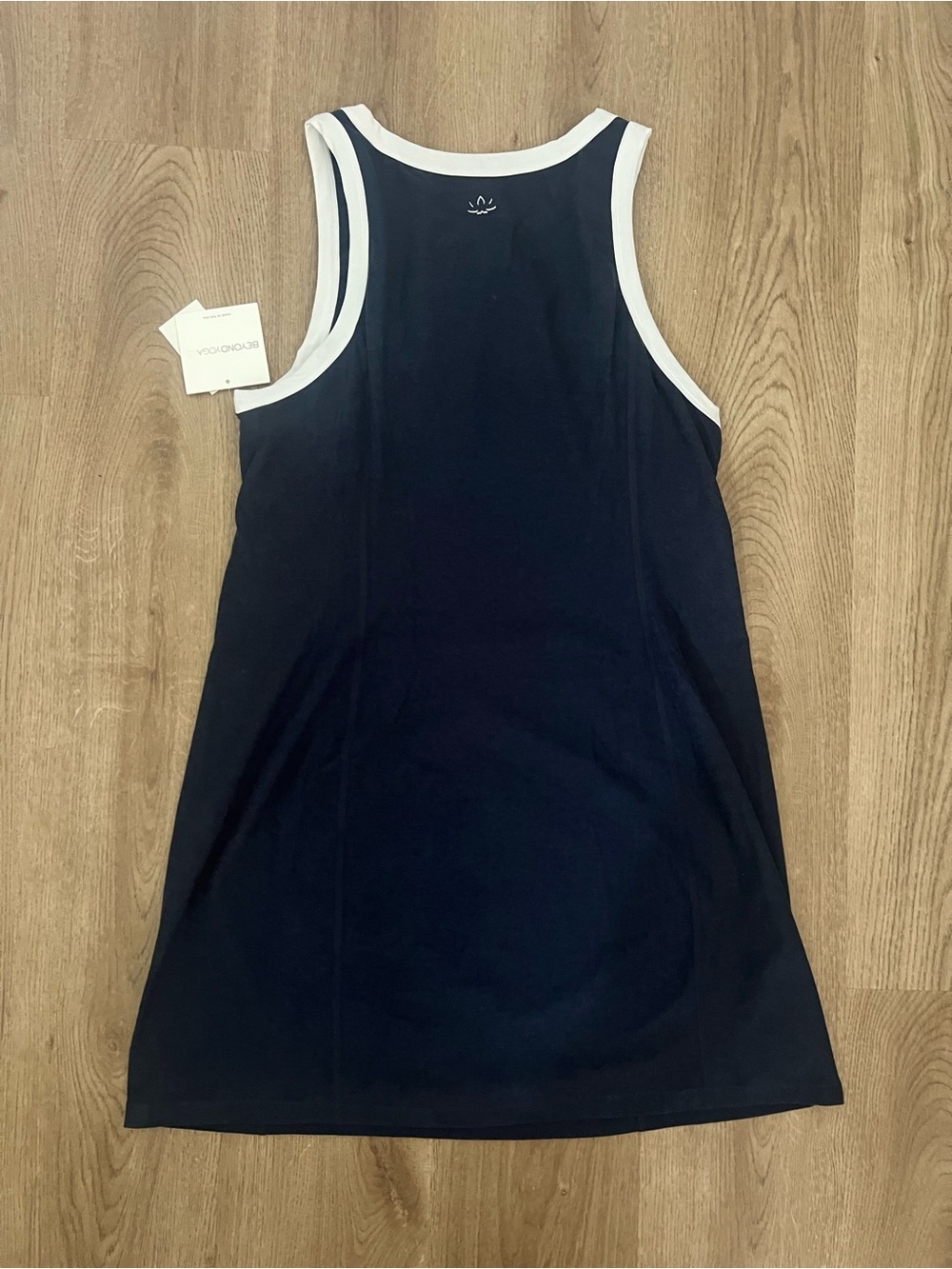 Beyond Yoga Navy Blue Mini Dress with White Trim - Picture 4 of 8